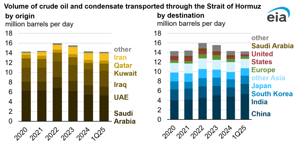 中国通过霍尔木兹进口的石油